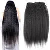 Clipe em Extensões de Cabelo Humano Natural Remy Brazilian Cabelo Kinky CLIP-IN 10PCS 100G Grosser Yaki clipe em extensões de cabelo humano