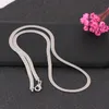 catena di osso di serpente piatto catena nuda semplice collare d'argento catena corta clavicola lama gioielli per uomo e donna