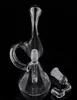 6.3 inch mini clear inner glass water bongs recyler dab rig beaker bong 14.4mm Male Banger For Smoking