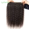 Viya 9a Human Hair Bundles Extensions Cambodian Kinky Straight Yaki Natural Black Color 4 Pieces 6982248