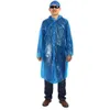 Housse de pluie en plastique Portable vêtements de pluie imperméable extérieur jetable Transparent avec capuche imperméable Camp pluie Cape à capuche Ponchos