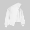女性のブラウスシャツS-5XL Celmiaの女性夏のプラスサイズのレディースソリッドコールドショルダーチュニックトップスエレガントな長袖シャツカジュアルBlusas M