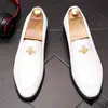 Gentleman britannique broderie abeilles chaussures plates pour hommes oxford mâle robe de mariée bal chaussures de retour zapatos de novio