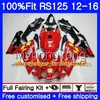 Инъекционный OEM для Aprilia RS-125 RS125RR RS4 2012 2013 2014 2015 2015 2016 315HM.32 RSV125 RS 125 RS125 12 13 14 15 16 Обручатель Gloss Bloss Black Kit