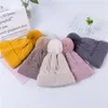 Nouveau hiver Pompon Beanie Chapeaux Bonbons Doux Tricot Crochet Garder Au Chaud Femmes Skullies Bonnets Bonnet De Velours En Peluche Chapeau De Laine Chenille Pour Adulte