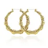 Gioielli di lusso Forme multiple Etnico Grandi orecchini a cerchio in bambù placcato oro vintage per le donne libera scelta DHL Free