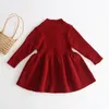 Girl Dresses 2023 Autumn Winter Girls Wool Knitted Sweater Baby Dress For Party And Wedding Clothes