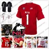 Custom Northern Illinois Huskies NIU 축구 모든 이름 번호 레드 화이트 블랙 3 Tyrice Richie 12 Ross Bowers 15 Marcus Childers 저지 4XL