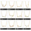 Hot 12 Zodiac Sign necklaces Korean Cubic zirconia CZ Fake diamonds constellation shape Pendant Gold Silver chains For women Jewelry Gift