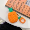 Für AirPods 1 2 Hülle niedliche Cartoon Ananas -Earphone -Hülle für Apple AirPods 2 Deckel Soft Protect Fundas mit Fingerring Strap3011927