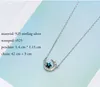 925 Sterling Silver Blue Crystal Crescent Moon Star Pendant ketting voor Lady Women Fashion Jewelry China Product2954790