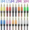 1m 1,5 m 2 m 3m 3.5mm Tkanina Pleciona Nylon Jack Męski Samochód Aux Audio Kable Drut do Samsung Tablet PC MP3