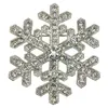 2 인치 라인 석 크리스탈 디아 망테 Snowflake Brooch 실버 톤 무료 배송