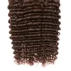 # 4 Vorgefärbte tiefe Welle Remy Human Hair-Bündel mit Spitze-Top-Verschluss 4x4