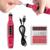 Mini Electric Manicure Set Pedicure Cutters Tool Nail Borr Bit Fräsning Machine Nail Art Files Polisher Manicure Machine Apparatur DHL Gratis