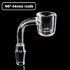4MM Flat Top Quartz Banger with 10mm 14mm 18mm polished joint quartz nail glass bong water pipe oil rig smoke accessory