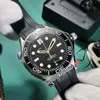 GDF Diver 300M Miyota 8215 Relógio Masculino Automático 42mm James Bond 007 50º Mostrador Preto Texturizado Borracha Preta 210 22 42 20 01 004 Novo 309K