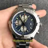 Top version Challenger A1338811.BD83.173A Cal.13 Chronograph Automatic Black Dial Mens Watch Steel Case one way ratchet Bezel Sport Watches