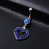 Yyjff d0045 (4 renk) kalp tarzı göbek halkaları göbek düğmesi gövde gövdesi piercing takı salıncak aksesuarları moda takıları (10pcs/lot) jfb-3245