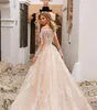 Abiti da sposa in pizzo pieno champagne Gonna staccabile 2019 Nuovo spalle scoperte Manica lunga Sirena Abiti da sposa Abiti da Noiva 593838953