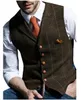 Ny Wool Plaid Men Suit Vest Slim Fit Notched Lapel Groom039S JACKE Formell Tuxedo Party Prom Suit Vest Custom Made Wedding Sui4205394