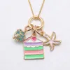 Summer Style Kids Charming Pendant Long Chain Necklace Child Girls Party Gift Jewelry Chain Necklace Accessories