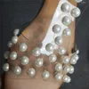 Rontic Kobiety Czeski Sandały Seksowne Perły Płaskie Z Sandalami Otwórz Toe Gorgeous Nude Party Dress Buty Kobiety USA Plus Rozmiar 5-15