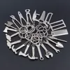 20 Models Mini Tool Keychain Wrench Metal Key Chain Spanner Hammer Saw Axe Pliers Drill Keyring Key Ring Opener Keyfob Tools