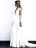 Koronkowe bohemijskie sukienki ślubne vintage koronkowy długony rękaw Boho otwarty back sole ślubne vestido de noiva2556
