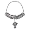 Gorgeous Statement Choker Necklace with Crystal Cross Charm Pendant Gun-Black Chain Costume Drag Queen Jewelry for Women 3 Colors 1 Pc