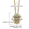 Hip Hop Iced Out Uka Mask Solid Hänge Halsband Mens Personlig Micro Paved Cubic Zircon Guld Silver Färg Bling Charm Kedjor Smycken