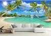 Custom any beach wallpapers coconut tree TV background wall beautiful scenery wallpapers