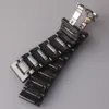Black Polished Ceramic Watch bands strap bracelet 20mm 21mm 22mm 23mm 24mm for Wristwatch mens lady accessories quick release pin 241y