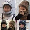 Moda Inverno Scarves para Crianças Anel Cachecóis Chapéu Meninos Girls Cap Decolto Grosso Nuco Neck Cachecol Crianças Para Mulheres Collar