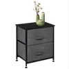 Free shipping US STOCK Wholesales 2 Drawers Night Stand End Table Storage Tower Sturdy Steel Frame Grey
