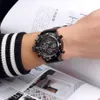 GOLDENHOUR Top Luxury Brand Mens Watch Business Army Men Quartz Wristwatch Leather Strap Waterproof Male Clock Relogio Masculino322F