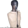 Black Sexy Latex Hoods Costume Accessories With Inflatable Mouth Ball Rubber Masks And Tubes Hand Pump Plus Size 0049186t