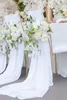 55 * 200cmロマンチックな結婚式の椅子サッシホワイトアイボリーのお祝いの誕生日パーティーイベントChiavariチェアの装飾結婚式の椅子サッシ弓