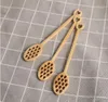 Wood Honey Dipper Stick Cute Heart Shape Honey Server Stirrer Long Handled Honey Spoons Mixing Bar Spoons Kitchen Gadgets