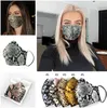 Máscaras de camuflaje con estampado de leopardo antipolvo para adultos, cubierta bucal PM2.5, máscara antipolvo reutilizable, filtro, mufla facial transpirable