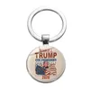 Donald Trump 2020 Keychain Utrzymuj Ameryka Great Key Ring Time Gemstone Pamiątkowe Wisiorek Ze Stali Nierdzewnej Klucz Uchwyt Prezent HHA1106