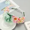 Brudtal tiara krans handgjorda blommor hår hoop garland krona festival bröllop brud brudtärna hårkrans boho blommig huvudbonad huvudstycke