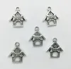 Hurtownie 50 sztuk / partia Dog House Charms Wisiorki Retro Biżuteria Akcesoria DIY Antique Silver Wisiorek Dla Bransoletki Kolczyki Brelok 19 * 16mm