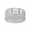 Starlight Promise Anel de prata esterlina 925 cinco camadas deslumbrante Diamante cz Anéis de Noivado Wedding Band Para As Mulheres homens