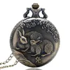 Steampunk rétro 3d twee chinois zodiaque animal quartz poche montre hommes femmes horloge analogique couche à pulls challe