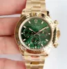 Mens Chronograph Green Dial Watch Automatic Cal.4130 Gold Gold 904L Steel Cosmograph Men Sport Eta Watches