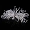 Peineta de boda de cristal hecha a mano, tocados de novia de lujo para mujer, accesorios hochzeit accessori sposi dugun aksesuar cerchietto sposa