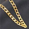 Men/Women Hip Hop Punk 7MM/10MM/12MM 18K Real Gold Plated 1+1 Figaro Chain Necklaces Fashion Costume 24inch Long Necklaces Jewelry for Men