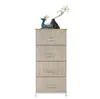 Ventes!!! Livraison gratuite WholesalesLinen / Natural 4-Tier Dresser Tower Fabric Drawer Organizer + 4 Easy Pull Drawers