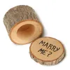 Ehering-Box, Ehering-Träger, Holz, bedruckt, Marry Me-Schmuckkästchen, rustikale Ring-Boxen